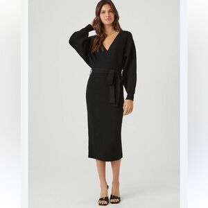 NWT Forever 21 Black‎ Midi Sweater Dress Black